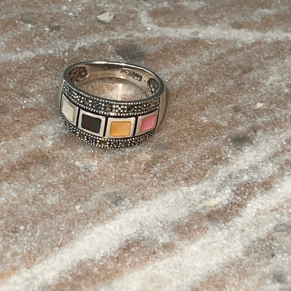 Elegant Silver and Multicolor Ring